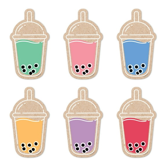 Creative Teaching Press Krafty Pop! Boba Cups 6" Designer Cut-Outs, Pack of 36