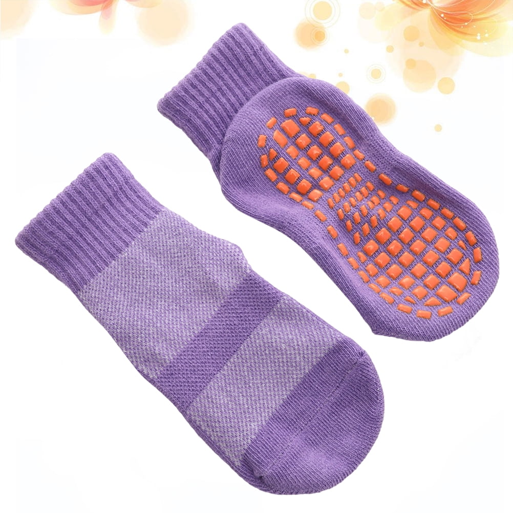 3 Paires de Chaussettes de Sol Antiderapantes Pratiques pour Enfants en Coton Trampoline Distribuant des Chaussettes de Sport pour la Taille des Enfants Lavande pour 1 4 Ans Walmart