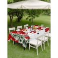 thumbnail image 3 of Outdoor Tablecloth with Umbrella Hole and Zipper, Red Christmas Rectangle Table Cloth 60x102 Inch Waterproof Tablecloth, Winter Snowman Pine Tree Berry Snowflakes Picnic Table Cover for Patio Camping, 3 of 7
