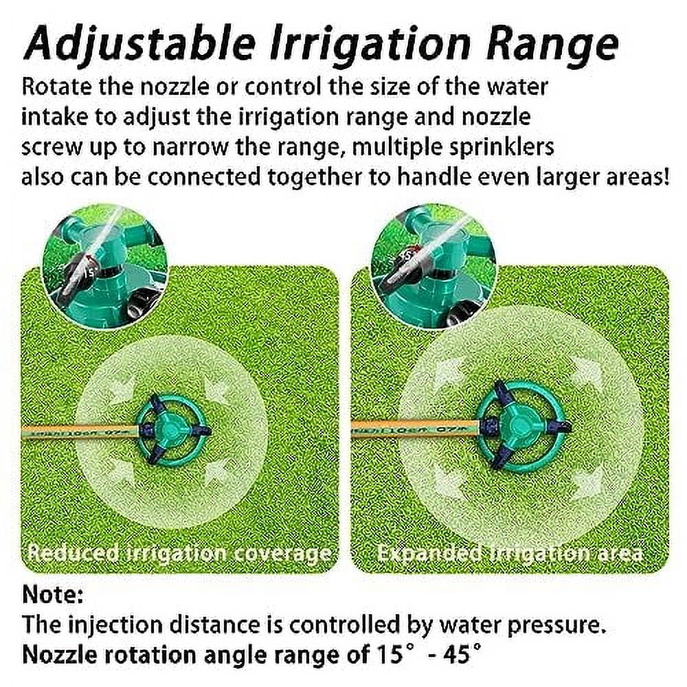Genreen Sprinklers for Yard, 360Rotating Lawn Sprinkler for Yard Large Area, Lawn Sprinklers, Powerful and Even Watering for Lawns and Gardens