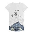 thumbnail image 2 of Women V Neck T Shirt Cute Simple Print Short Sleeve Tees Loose Fit Cowgirls Casual Tops Trendy 2025, 2 of 3