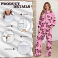 thumbnail image 4 of Renewold Valentine's Day Two Piece Lounge Sets for Women Drawstring Wide Leg Sweatpants Long Sleeve Pullover Matching Set Oversized Tracksuit Holiday Outfits, Heart Butterfly Print Pink, L, 4 of 7