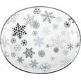 thumbnail image 2 of RYJUYJ-Snowflake Oval Paper Plates Christmas Disposable Party Plates Winter Gray Snowflakes 10" X 12" Dinner Serving Dish Platters for Xmas New Year Holiday Wonderland Party Supplies (25, Grey Snowfl, 2 of 3
