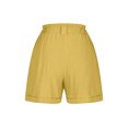 thumbnail image 4 of Ashirexll Women's Shorts, Summer Shorts for Women, Solid and Linen Summer Loose and Casual Comfortable Elastic Waist Wide Leg Pants Straight Leg Shorts, 4 of 7