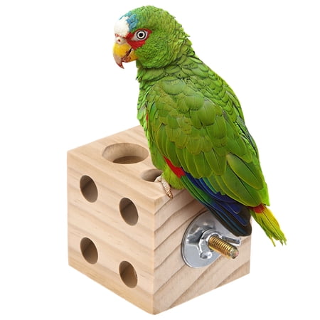 Uxcell Bird Chew Play Thing, 2x2x2 in Pine Wood Parrot Bird Perch Stand Teeth Chew Bite Games for Parrots/Cockatiels/Parakeets