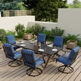 thumbnail image 2 of ALAULM Outdoor Dining Chairs Set of 6, Metal Frame Swivel Rocking Patio Chairs with 3.2" Cushion & Removable Covers for Patio, Backyard, Garden,Kitchen-Navy Blue, 2 of 6