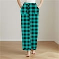 thumbnail image 3 of yillto Womens Plaid Pajamas Pant Wide Leg Elastic Waist Loungewear Bottoms Loose Sleepwear Pjs with Pockets, 3 of 5