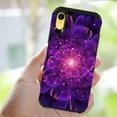 thumbnail image 7 of FINCIBO Purple Hybrid Case Hard Plastic TPU Slim Back Cover for Apple iPhone XR 6.1", Abstract Purple Flowers, 7 of 7