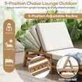 thumbnail image 3 of DTTRA 5-Position Acacia Wood Outdoor Chaise Lounge Set with Cushions, Light Teak, 3 of 7