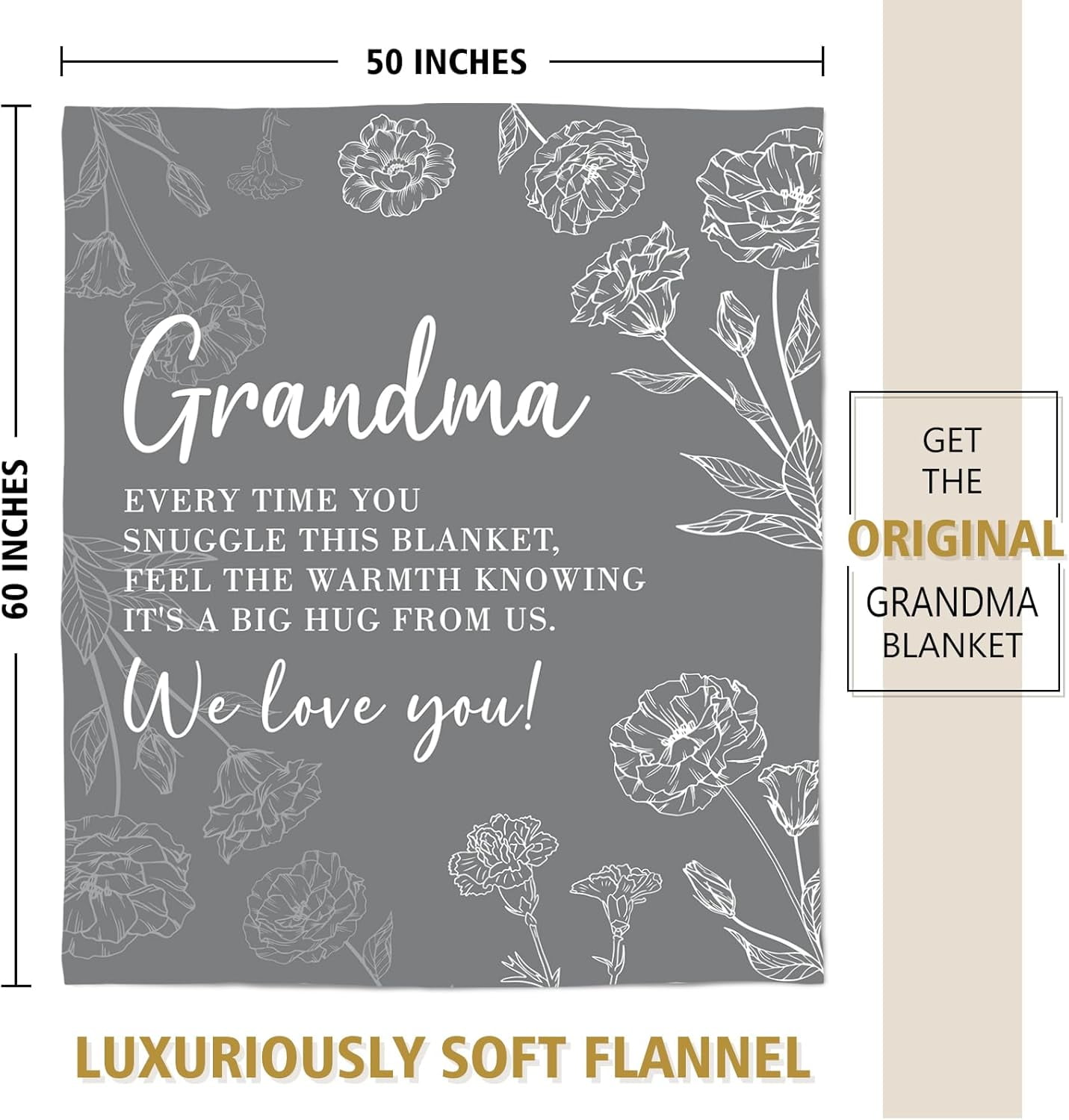 Grandma Gifts, Gifts for Grandma Blanket, Grandmas Birthday Gift from Grandkids, to My Grandmother Throw Blanket
