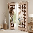 thumbnail image 3 of Erosebridal Happy Easter Rabbit Black Out Curtains for Kids, Brown Plaid Curtains Pack of 2 (42x63 Each), 3 of 6