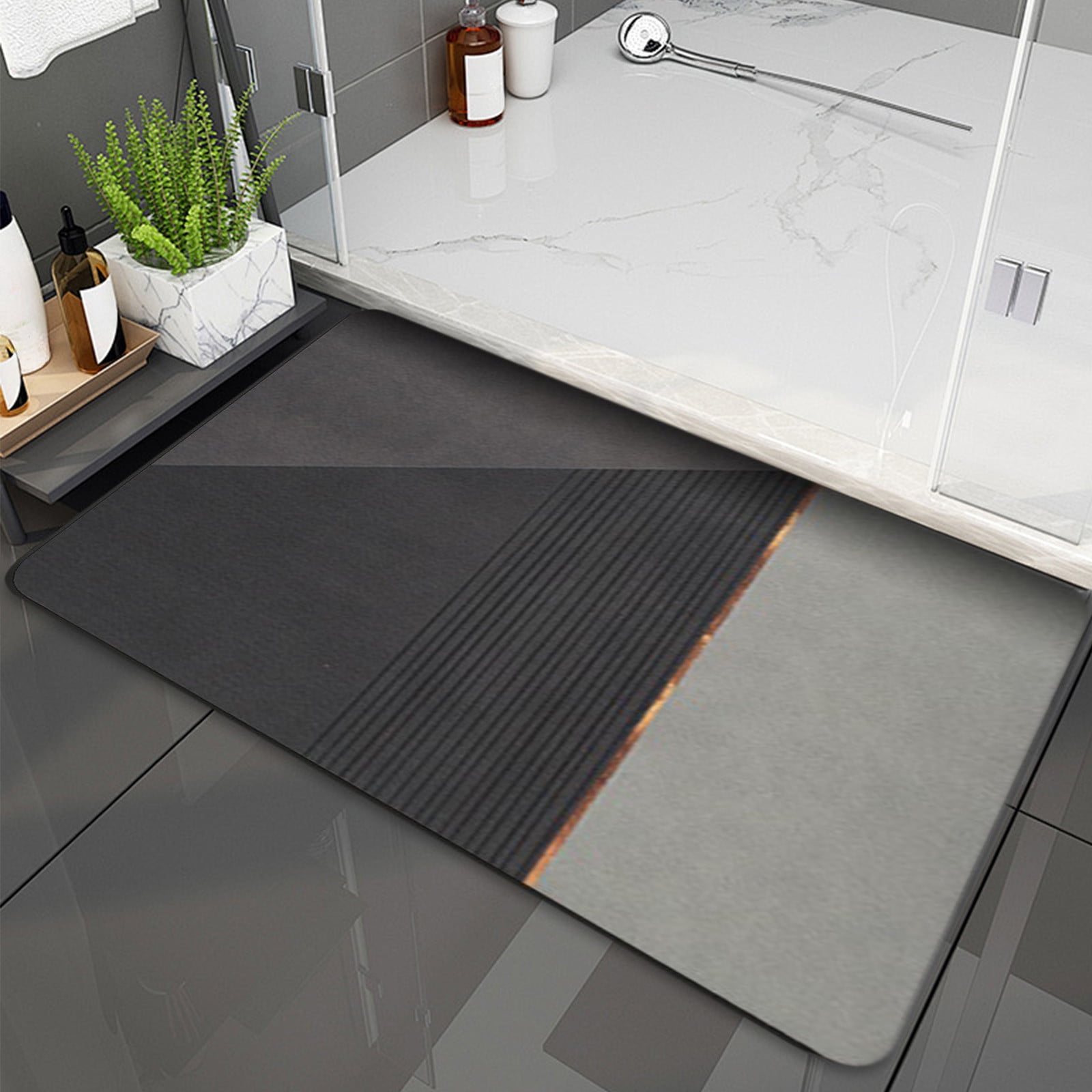 Alfombrilla Diatomita Secado Rápido 60x40cm – Antideslizante, Absorbente Y Fácil De Limpiar (Gris)