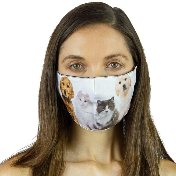 SINGLE PACK PETS FACE MASK COVERING WITH ADJUSTABLE STRAPS AND POCKET FOR FILTER