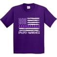 thumbnail image 3 of Inktastic Epilepsy Awareness Purple Ribbons and Flag Youth T-Shirt, 3 of 5