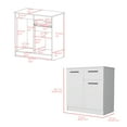 thumbnail image 6 of Dtwnek 1 Drawer Dresser with 2 Inner Shelves for Home,Office, Bedroom, White, 6 of 7