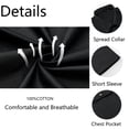 thumbnail image 4 of Men's Black Shirts Button Down Short Sleeve Shirts Relaxed Fit Casual Work Shirts with Two Pockets, 4 of 8
