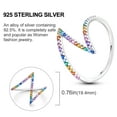 thumbnail image 5 of MULA 925 Sterling Silver Rings Band Stacking with Cubic Zirconia Size 6-9 Gifts for Women Lover, 5 of 6