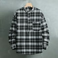 thumbnail image 2 of FRSASU Mens Long Sleeve Button Down Shirts Casual Plaid Shirt with Practical Pockets Comfortable and Soft Tops Shirts Black, 2 of 9