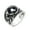 Black, variant on Unisex Stainless Steel Vintage Unique Hollow Flower Pattern Carved Snake Wrap Black Oval Gemstone Inlay Biker Ring Statement Silver Size 9