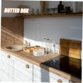 thumbnail image 4 of Ceramic Butter Dish with Knife Butter Holder Large Lid Cutter Set European Style, 4 of 5