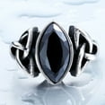 thumbnail image 2 of Anillo de cristal para hombre Qarigey Vintage Negro Talla 12, 2 of 6