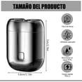 thumbnail image 2 of Mini afeitadora eléctrica portátil - Rasuradora impermeable con doble cabezal, máquina de afeitar recargable, 2 of 7