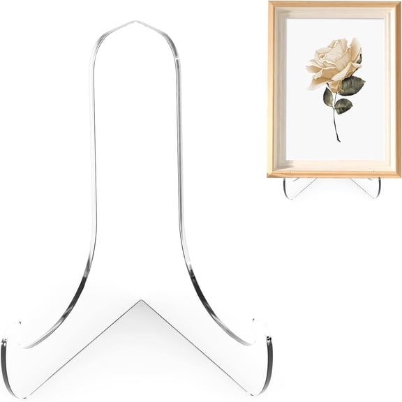60-Degree Angle Acrylic Plate Display Stand , 3 Inch 2PC Clear Acrylic Display Holder Easel Base for Home Office Kitchen School Art Display