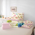 thumbnail image 6 of Feelyou Christmas Candy Twin Bedding Sets 7-Piece for Kid, Yellow Pink Bedding Comforter Set, Love Heart Print Reversible Sheet Sets, Microfiber Bedroom Decor, 6 of 8
