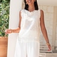 thumbnail image 2 of Laqbezok Women's Large Sequin Tank Top, Sparkly Sleeveless Scoop Neck Paillette Blouse, Sexy Beach Party Outfit, 2 of 7