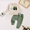 thumbnail image 2 of NOLDARES Toddler Baby Boy Outfits 2pcs Long Sleeve T Shirt Casual Joggers Pants Cotton Graphic Print Clothes Casual Clothing(Khaki,2-3 Y), 2 of 5
