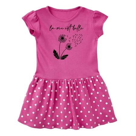 

Inktastic La vie est belle with Dandelion Gift Baby Girl Dress