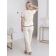 thumbnail image 3 of Conjunto 2 Piezas, Blusa Manga Corta y Pantalón Recto con Abertura, Estilo Elegante y Moderno para Mujer, 3 of 5