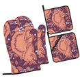thumbnail image 2 of XMXT Waterproof Oven Mitts and Pot Holders Sets, Cute Goldfish Pattern Sets Kitchen Cooking Heat Resistant, 4 Pcs, 2 of 8