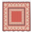 thumbnail image 2 of Ambesonne Greek Shower Curtain, Antique Grecian Pattern Print, 69"Wx84"L, Coral and Cream, 2 of 4