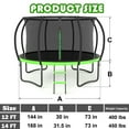 thumbnail image 6 of LIZEVINC Kids Trampoline Outdoor 12FT with Enclosure Net Curved Poles and Ladder Heavy Duty, 6 of 7