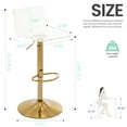thumbnail image 3 of Modern Acrylic Swivel Bar Stools Set of 2, Adjustable Counter Height Stools with Mid Backrest, Transparent Bar Stools for Kitchen Island (Gold, Set of 2), 3 of 9