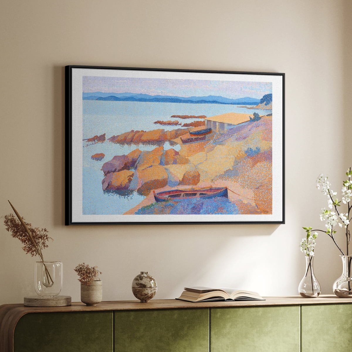 Vintage Landscape-CXXIX By Wexford Home Framed in Black Wood Gallery Wrapped Canvas 27 in. x 41 in.