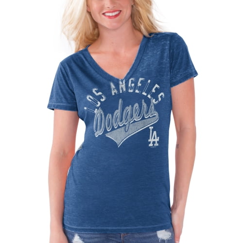 Los Angeles Dodgers Touch by Alyssa Milano Women's Bases Loaded V-Neck T-Shirt Royal Blue by G-III LEATHER FASHIONS INC