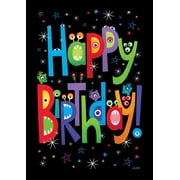 Toland Home Garden Monster Birthday Party Birthday Flag Double Sided 12x18 Inch