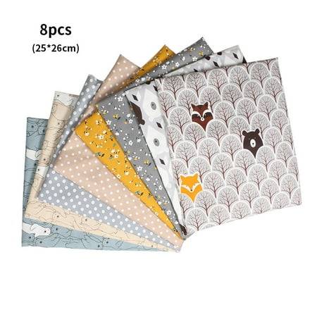 yingyy 8pcs Cartoon Print Cotton Fabric Patchwork patchwork cotton