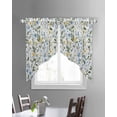 thumbnail image 3 of Blue Yellow Spring Floral Swag Valances for Windows, Summer Elegant Botanical Green Rod Pocket Sheer Valances for Windows, Swag Toppers Light Filtering for Kitchen Living Room 2 Panels 28''x36'', 3 of 5