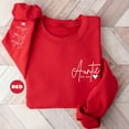 thumbnail image 3 of Auntie Sweatshirt: Nieces Nephews Names Sweatshirt, Pregnancy Reveal Sweatshirt, 3 of 5