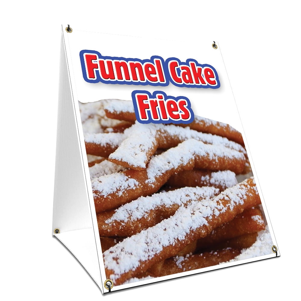Aframe Sidewalk Funnel Cake Fries Sign With Graphics On
