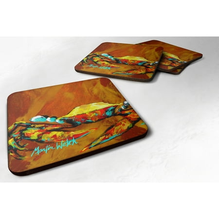 

Carolines Treasures MW1011FC Crab Carmel Coated Foam Coaster Set of 4 3 1/2 x 3 1/2 multicolor