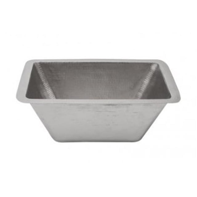 Rectangle Hammered Copper Bathroom Sink in Electroless Nickel