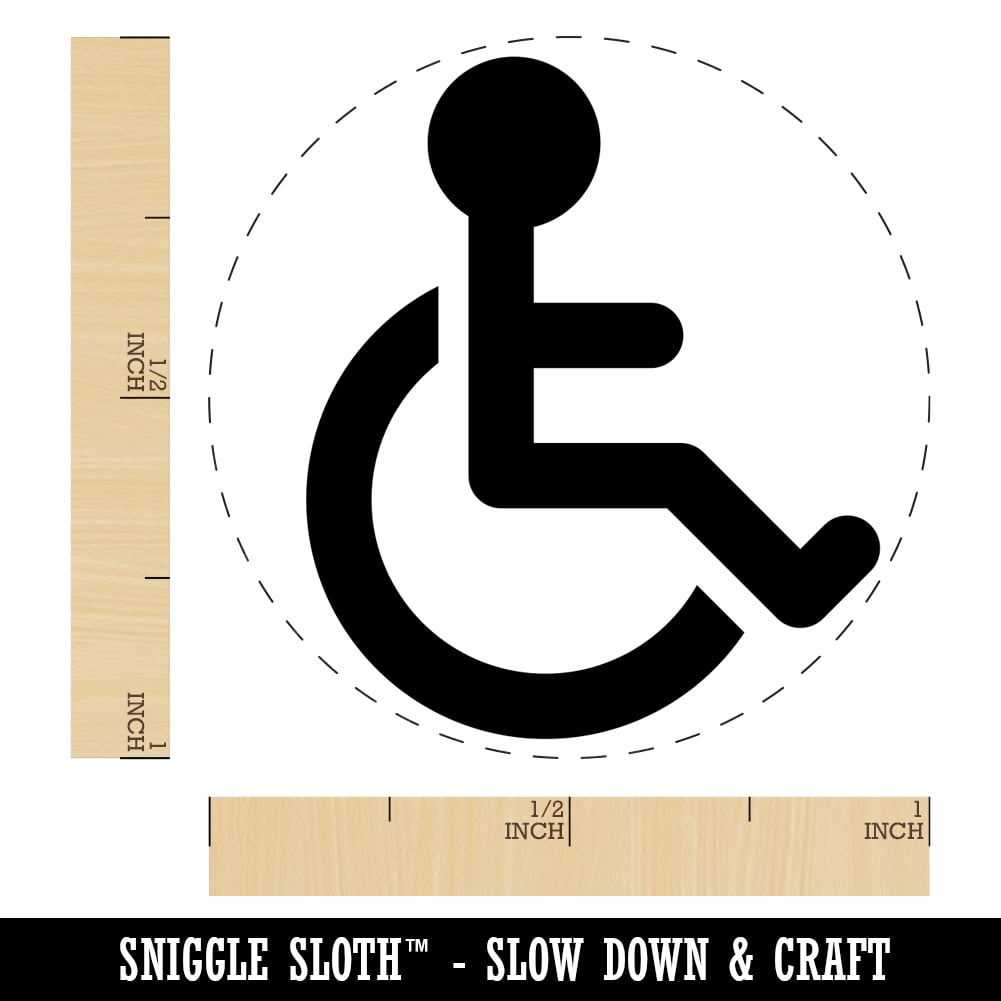 Handicap Disabled Wheelchair Access Icon Self-Inking Rubber Stamp Ink Stamper - Yellow Ink - Medium 1 Inch