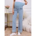 thumbnail image 2 of DARING DIVA Women's Maternity Cuffed High Stretchy Over the Belly Pants S Blue, 2 of 8
