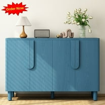 Tcbosik Modern Storage Cabinet with 4 Doors, Accent Cabinet with Adjustable Shelves, Coffee Bar Cabinet, Buffet Sideboard for Living Room, Dining Room, Kitchen, Navy