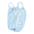 thumbnail image 2 of Elippeo Toddler Boys and Girls Easter Romper 6 12 18 24 Months Sleeveless Button Down Rabbit Embroidery Overalls Jumpsuit Baby Summer Clothes, 2 of 10
