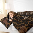 thumbnail image 4 of Erosebridal Leopard Pattern Letter E Monogram 7pcs Bedding Comforter Set,Princess Bowtie Queen Bedding Sets For Girls Kids,Black Reversible, 4 of 7